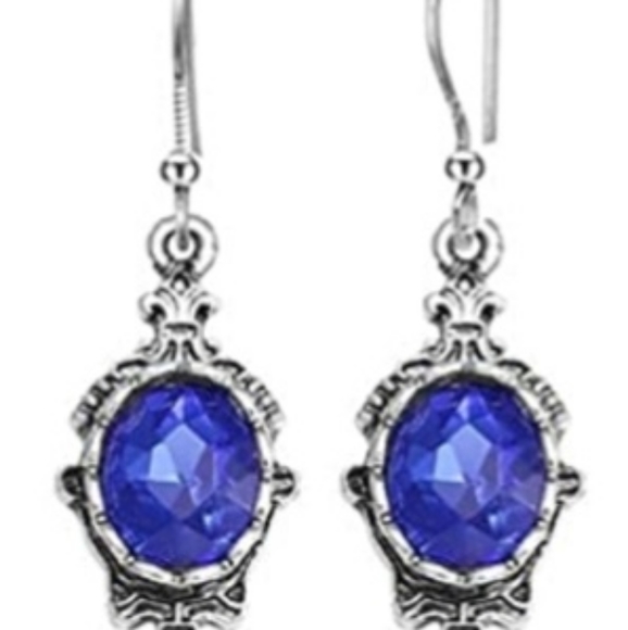 Blue Crystal Earrings - Picture 3 of 3